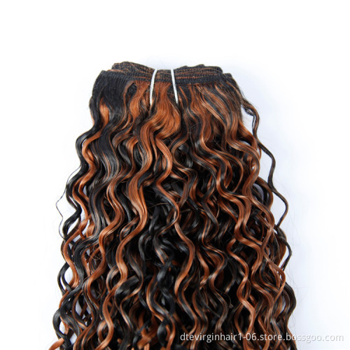Hot Selling Production DTL Ombre Colors  Pre Stretched Colored Synthetic Hair Extension Bundles